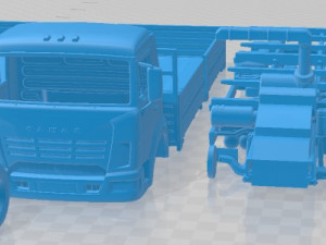 KAMAZ 4308 Printable Truck in separate parts 3D Print Model