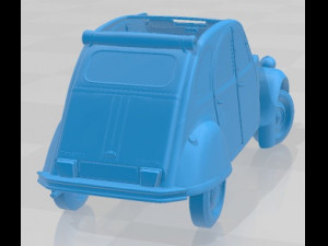 Citroen 2CV Charleston 1986 Printable Car 3D Print Model