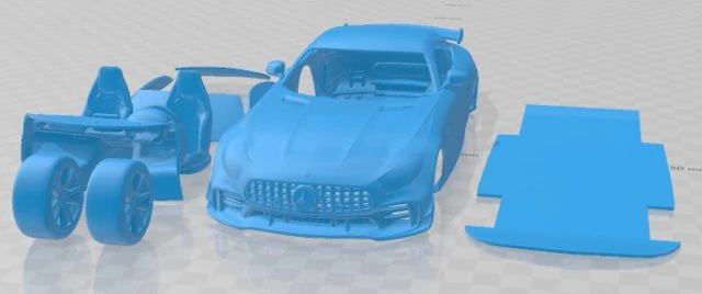 Mercedes Benz AMG GT R Pro 2020 Printable Car 3D Print Model .c4d .max .obj .3ds .fbx .stl .blend 