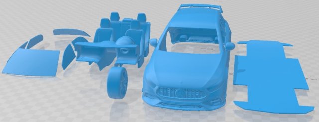 Mercedes Benz A45 S AMG 2020 Printable Car 3Dプリントモデル .c4d .max .obj .3ds .fbx .stl .blend