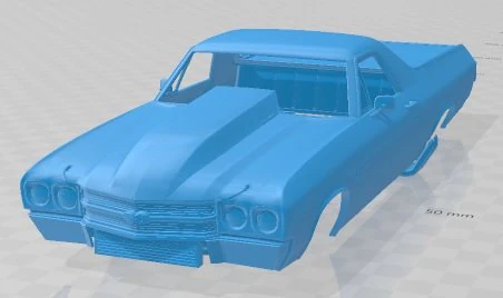 Chevrolet El Camino 1970 Drag Printable Body Car 3D Print Model .c4d .max .obj .3ds .fbx .stl .blend 