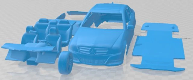 Mercedes Benz C Class W204 Printable Car 3D Print Model .c4d .max .obj .3ds .fbx .stl .blend 