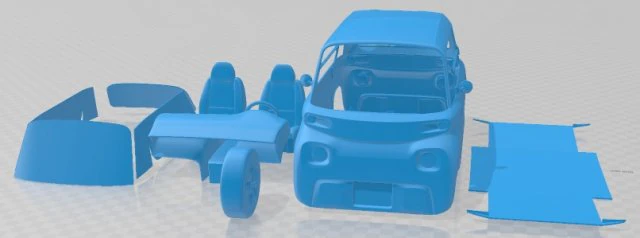 Citroen Ami 2021 Printable Car 3D Print Model .c4d .max .obj .3ds .fbx .stl .blend