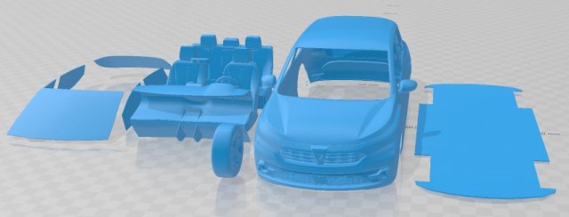 Dacia Sandero 2021 Printable Car 3D 프린트 모델 .c4d .max .obj .3ds .fbx .stl .blend 