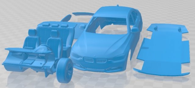 3 F30 2013 Sedan Printable Body Car 3D 프린트 모델 .c4d .max .obj .3ds .fbx .stl .blend 
