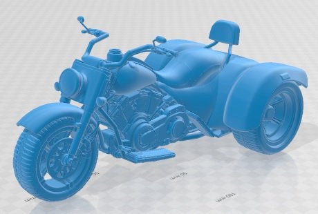 Trike Printable Motorbike Modèles 3D en vedette .c4d .max .obj .3ds .fbx .stl .blend 