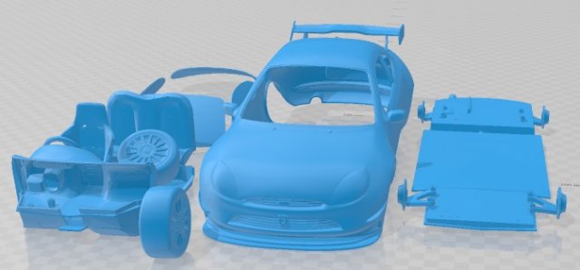 Puma 1999 Tuned Printable Car 3D 프린트 모델 .c4d .max .obj .3ds .fbx .stl .blend 