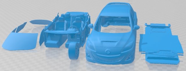 Mazdaspeed 3 2010 Printable Car Modèles 3D en vedette .c4d .max .obj .3ds .fbx .stl .blend 