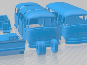 Mercedes Benz O 319 Microbus 1955 Printable Van Modèles 3D en vedette