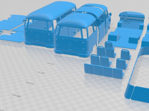 Mercedes Benz O 319 Microbus 1955 Printable Van Modèles 3D en vedette