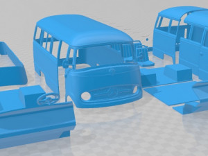 Mercedes Benz O 319 Microbus 1955 Printable Van Model Cetak 3D