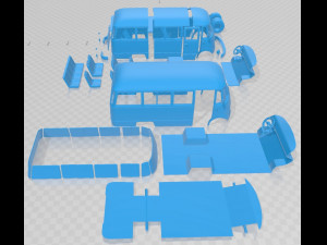 Mercedes Benz O 319 Microbus 1955 Printable Van Model Cetak 3D