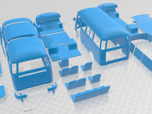 Mercedes Benz O 319 Microbus 1955 Printable Van Model Cetak 3D