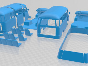 Mercedes Benz O 319 Microbus 1955 Printable Van Model Cetak 3D