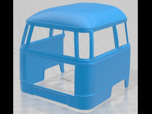 Mercedes Benz O 319 Microbus 1955 Printable Van Model Cetak 3D