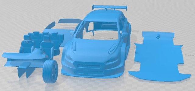 Hyundai i30 N TCR 2020 Printable Car 3D-printmodel .c4d .max .obj .3ds .fbx .stl .blend 
