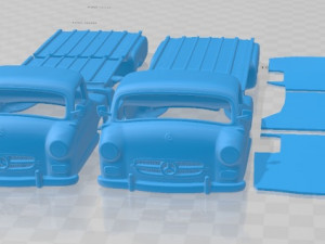 Mercedes Benz Blue Wonder Renntransporter 1954 Printable Truck 3D Print Model