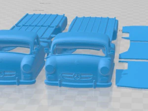 Mercedes Benz Blue Wonder Renntransporter 1954 Printable Truck Modelo de Impressão 3D
