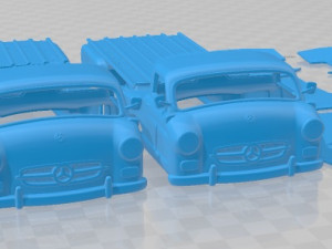Mercedes Benz Blue Wonder Renntransporter 1954 Printable Truck 3D प्रिंट मॉडल