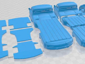 Mercedes Benz Blue Wonder Renntransporter 1954 Printable Truck 3D प्रिंट मॉडल