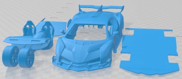 Veneno 2013 Printable Car 3D-printmodel .c4d .max .obj .3ds .fbx .stl .blend 