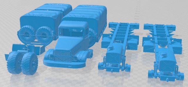 KrAZ 214 Printable Truck Modelo de impresión 3D .c4d .max .obj .3ds .fbx .stl .blend 