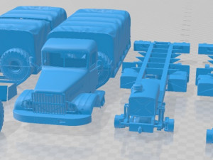 KrAZ 214 Printable Truck Modelo de impresión 3D