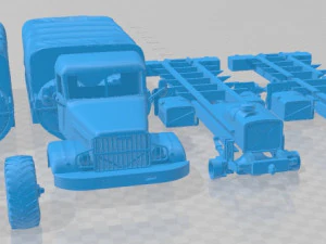 KrAZ 214 Printable Truck 3D Print Model