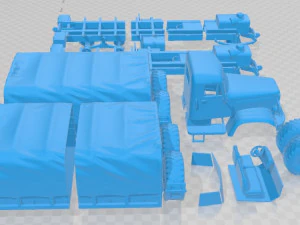 KrAZ 214 Printable Truck 3D Print Model