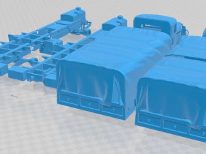 KrAZ 214 Printable Truck 3D Print Model