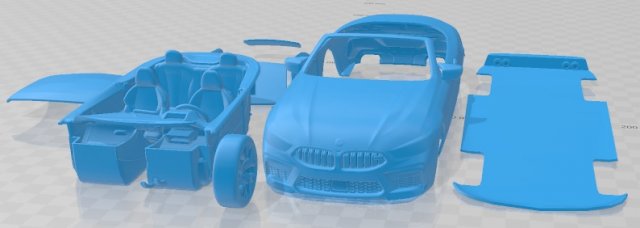M8 Competition Cabrio 2020 Printable Car Modello di stampa 3D .c4d .max .obj .3ds .fbx .stl .blend 
