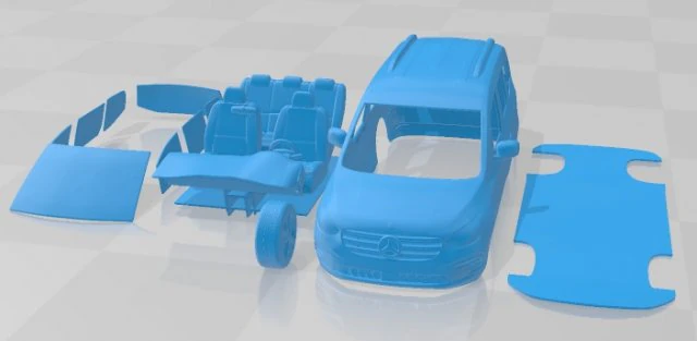 Mercedes Benz T Class Printable Van 3D Print Model .c4d .max .obj .3ds .fbx .stl .blend 