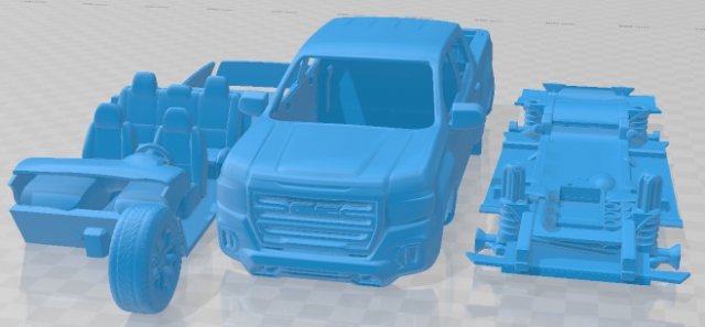 GMC Canyon 2021 Long Printable Car 3D Druckmodell .c4d .max .obj .3ds .fbx .stl .blend
