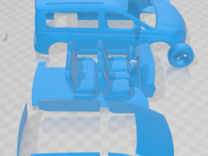 Volkswagen Caddy 2021 Printable Van 3D Print Model