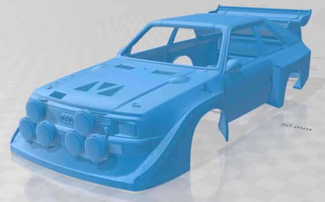 Audi Quattro Sport S1 1985 Printable Body Car Modèles 3D en vedette .c4d .max .obj .3ds .fbx .stl .blend 