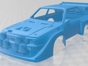 Audi Quattro Sport S1 1985 Printable Body Car Model Cetak 3D