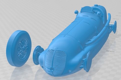 Maserati 8CTF 1939 Printable Car 3D Baskı Modeli .c4d .max .obj .3ds .fbx .stl .blend 