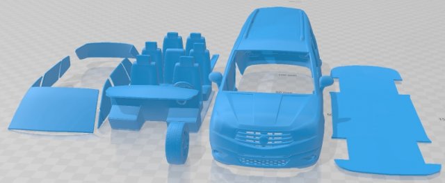 SsangYong Rodius 2016 Printable Car 3D 프린트 모델 .c4d .max .obj .3ds .fbx .stl .blend 