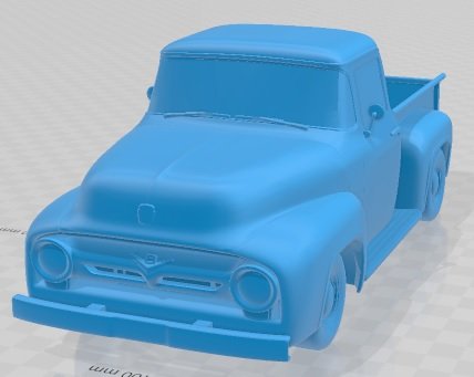 F 100 1956 Printable Car 3D Принт Модель .c4d .max .obj .3ds .fbx .stl .blend 