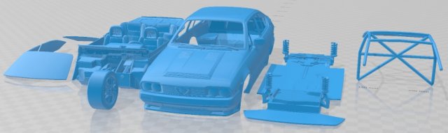 Alfa Romeo GTV6 Tuned Printable Car 3D 打印模型 .c4d .max .obj .3ds .fbx .stl .blend 