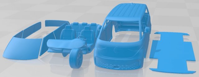 Volkswagen ID Buzz 2023 Printable Car Model do druku 3D .c4d .max .obj .3ds .fbx .stl .blend 