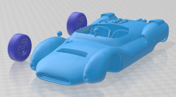Cooper Type 61 Monaco King Cobra 1963 Printable Car 3D Baskı Modeli .c4d .max .obj .3ds .fbx .stl .blend