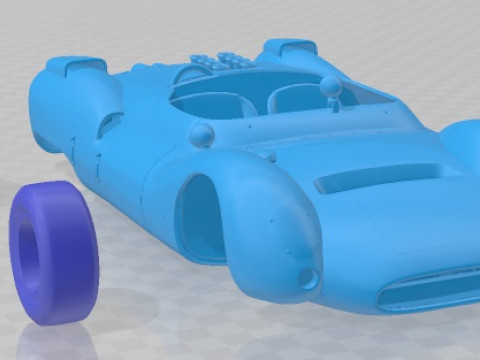 Cooper Type 61 Monaco King Cobra 1963 Printable Car 3D Baskı Modeli