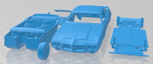 Pontiac Firebird Trans Am 1969 Printable Car 3D Принт Модель .c4d .max .obj .3ds .fbx .stl .blend 