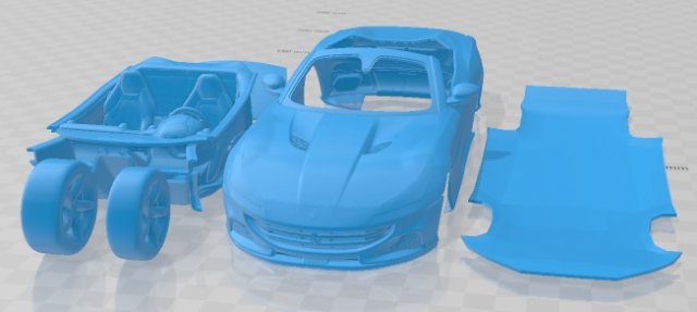 Ferrari Portofino M 2021 Printable Car 3D Baskı Modeli .c4d .max .obj .3ds .fbx .stl .blend 