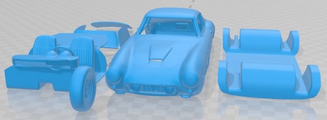 Ferrari 250 GT SWB Berlinetta 1957 Printable Car 3D Baskı Modeli .c4d .max .obj .3ds .fbx .stl .blend 