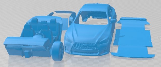 Infiniti Q50 2021 Printable Car 3D Принт Модель .c4d .max .obj .3ds .fbx .stl .blend 