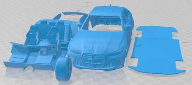 M3 Competition G80 2021 Printable Car in separate parts 3D Print Model .c4d .max .obj .3ds .fbx .stl .blend 