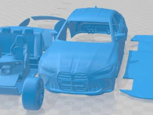 Carro imprimível M3 Competition G80 2021 em peças separadas Modelo de Impressão 3D