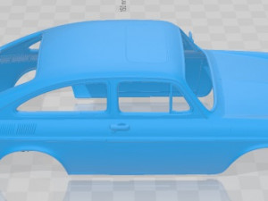 Volkswagen 1600 Type Fastback 1965 Printable Body Car 3D Print Model